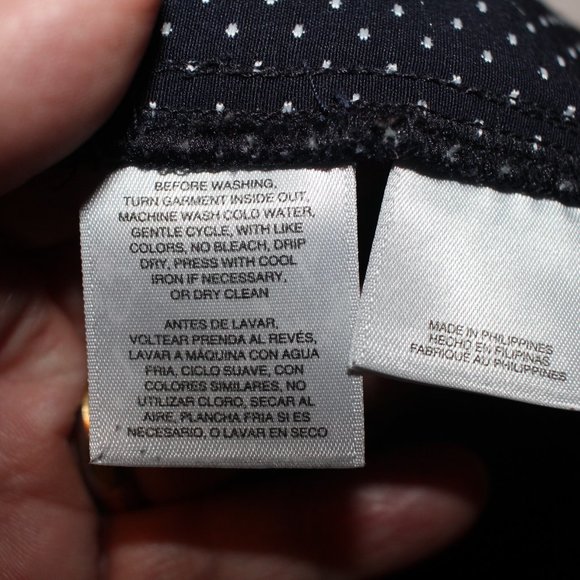 Anne Klein Navy Polka Dot Pull On Knit Crop Pants Size 6 - Picture 7 of 9
